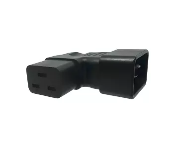 C19 to C20 angled mains adapter, YL-3318L-1 IEC 60320-C19/20 angled sideways, right/left